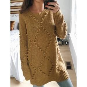 Anthropologie Mustard Cowl Sweater